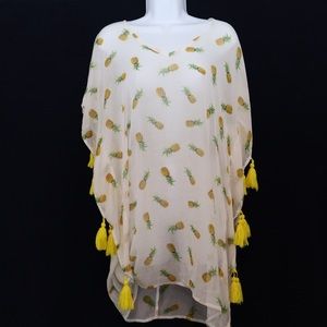 Pineapple & Tassel Swimsuit Coverup Size Medium